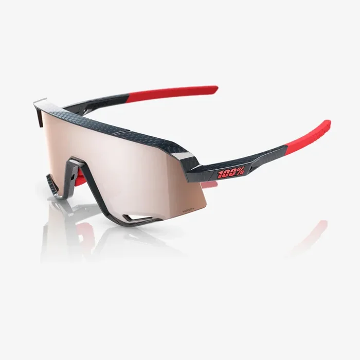 100% Slendale Gloss Carbon Fiber Sunglasses – HiPER Crimson Silver Mirror lens