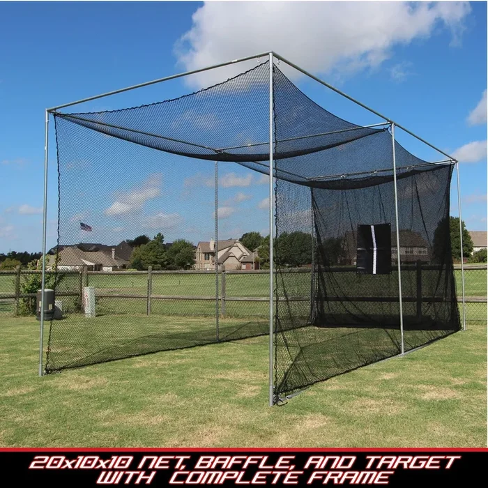 20’D x 10’W x 10’H Golf Net with Complete Frame
