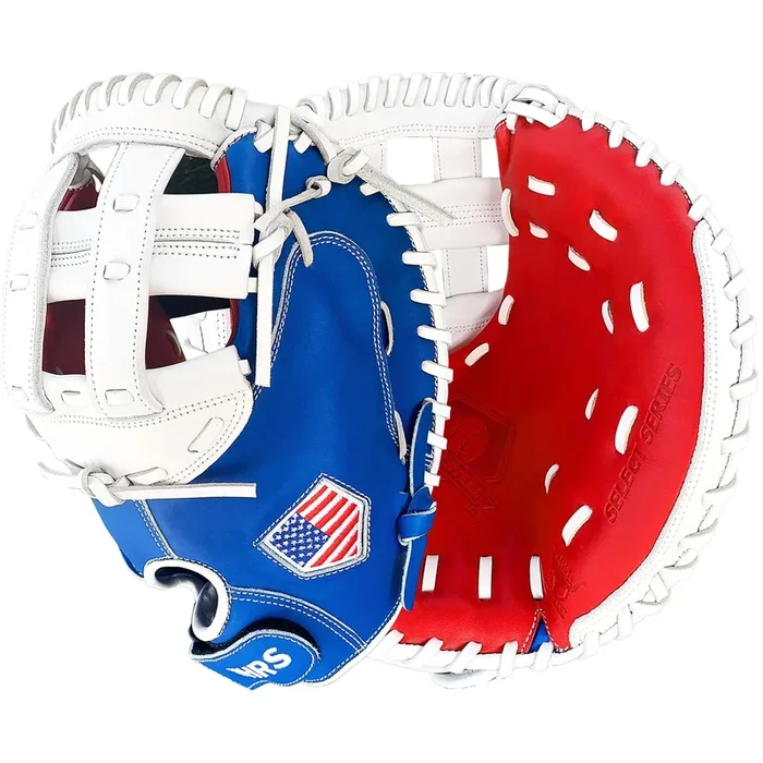 34″ Softball Catcher’s Mitt – Red / White / Blue