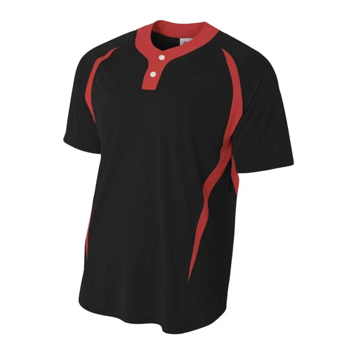 A4 Men’s 2-Button Color Block Henley