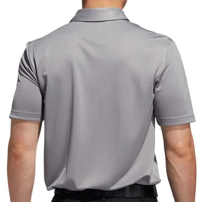 adidas 3-Stripe Golf Polo Shirt – Grey Three/Black