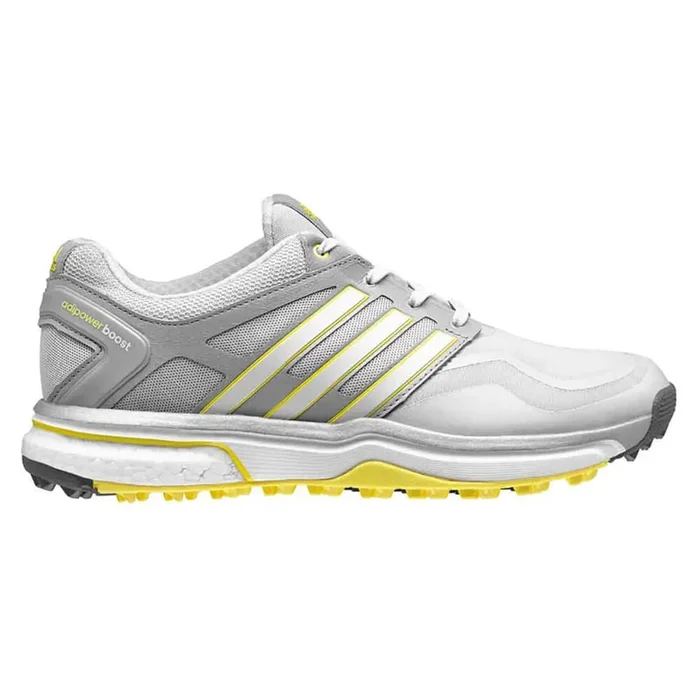 Adidas Adipower Sport Boost Spikeless Golf Shoes CLOSEOUT Gray/White/Yellow – Women