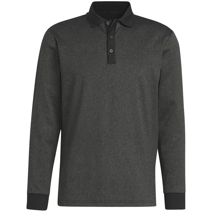 adidas Essentials Long Sleeve Polo Shirt – Black Melange