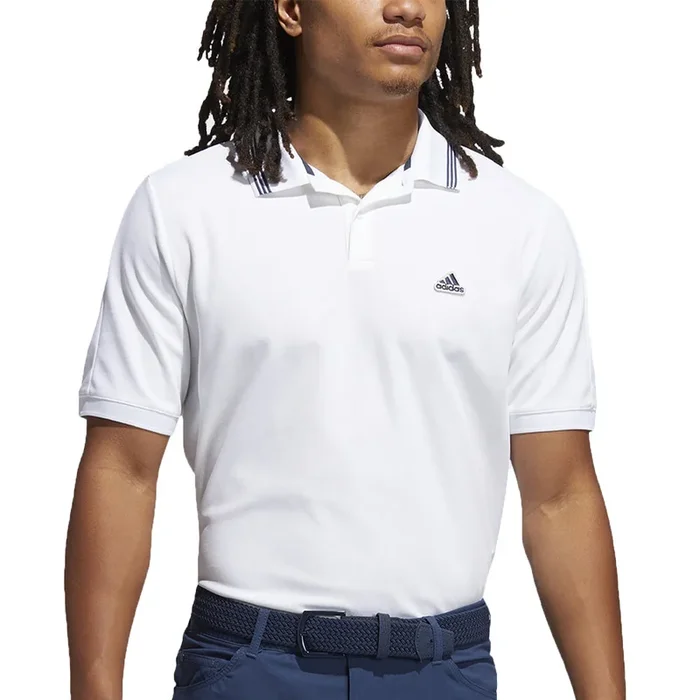 adidas Go-To Pique Polo Shirt – White/Crew Navy