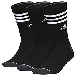 adidas Men’s Cushioned 3-Stripe 3.0 3-Pack Crew Socks