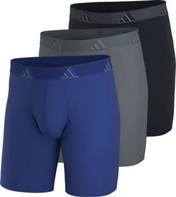 adidas Men’s Microfiber 3-Pack Long Boxer Brief