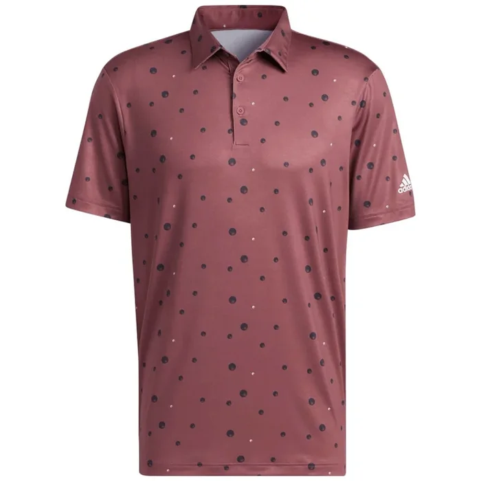 Adidas Ultimate Allover Print Polo Shirt – Quiet Crimson/Crew Navy/White
