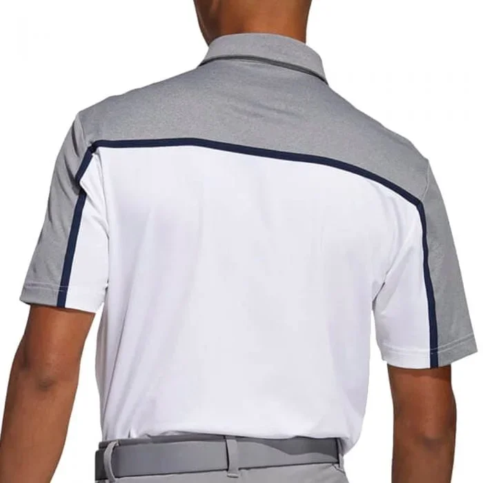 adidas Ultimate356 3-Stripe Polo Shirt – White/Grey Three