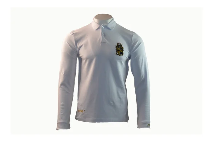 Alpha Phi Alpha White Long Sleeve Polo