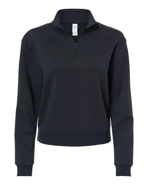 Alternative Women’s Eco-Cozy Fleece Mock Neck Quarter-Zip Sweatshirt