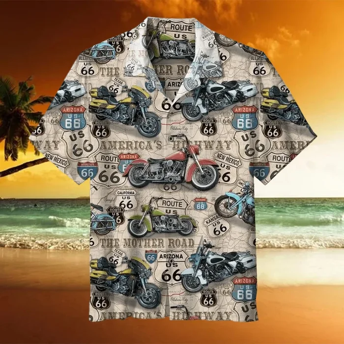 Amazing Vintage Motorcycles On Route Hawaiian Shirt – Fanshubus – Fanshubus.com