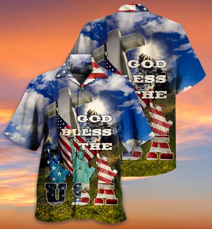 America God Hawaiian Shirt- For men and women – Fanshubus – Fanshubus.com
