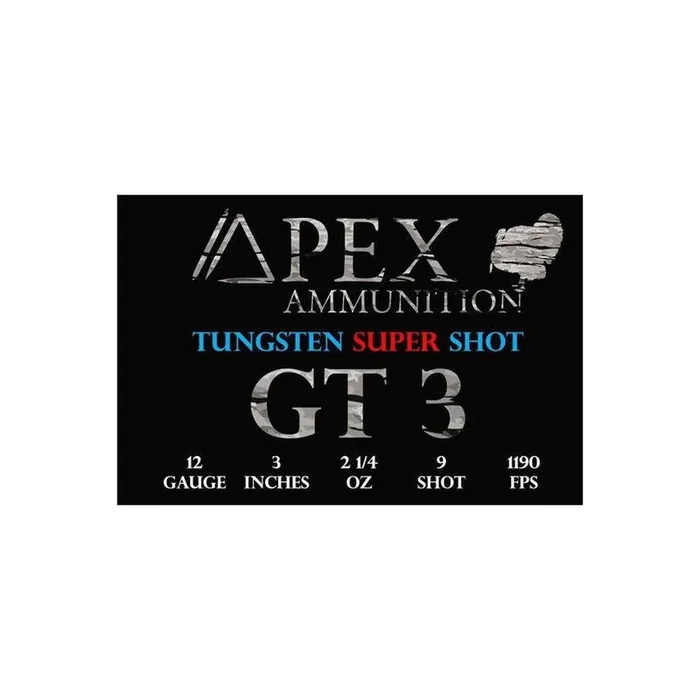 Apex Ammunition Tungsten Super Shot 12ga 3in 2 1/4oz 9 Shot