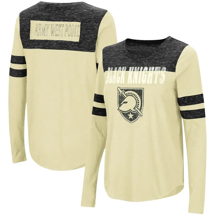 Army Black Knights Colosseum Women’s My Way Striped Long Sleeve T-Shirt – Gold/Black