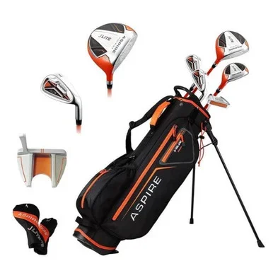 Aspire JLite 5 Club Kids Golf Set for Ages 9-12 (kids 52-60″ tall) Orange