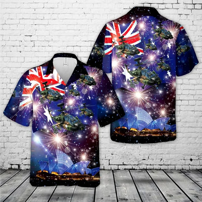 Australian Army Apache AH-64D & M1 Abrams Tank Hawaiian Shirt – Fanshubus.com