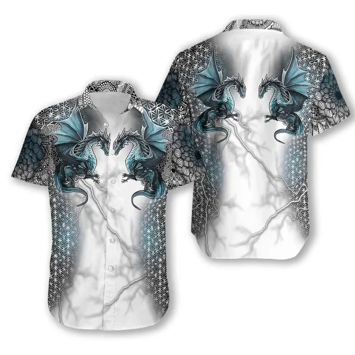 Badass Version Dragon Thunder Hawaiian Shirt- For men and women – Fanshubus – Fanshubus.com
