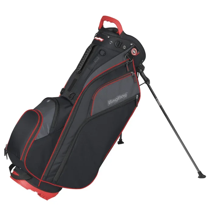 Bag Boy Go Lite Hybrid Stand Golf Bag – Charcoal/Black/Red