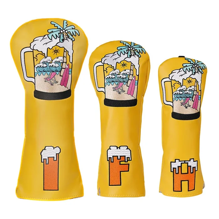 Beer Golf Club Headcovers Set (Driver, Fairway, Hybrid Cover)
