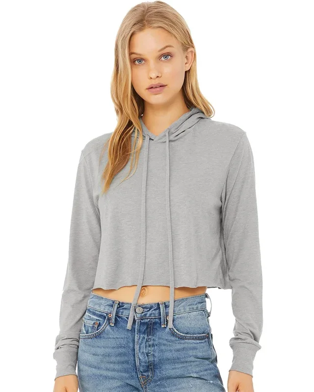 BELLA + CANVAS Women’s Triblend Crop Long Sleeve Hoodie