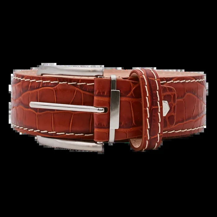 Bettinardi Handmade Faux Croc Italian Leather Belt (Cognac)