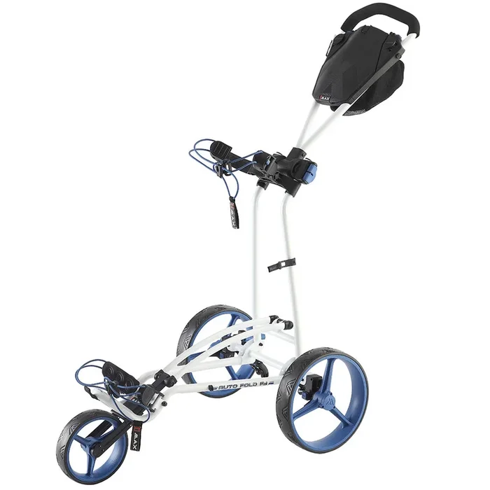 Big Max Autofold FF 3-Wheel Push Trolley – White/Cobalt
