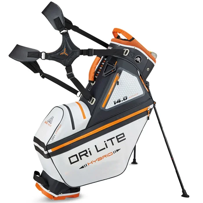 BIG MAX DRI-LITE Hybrid Tour Waterproof Stand Bag – White/Black/Orange