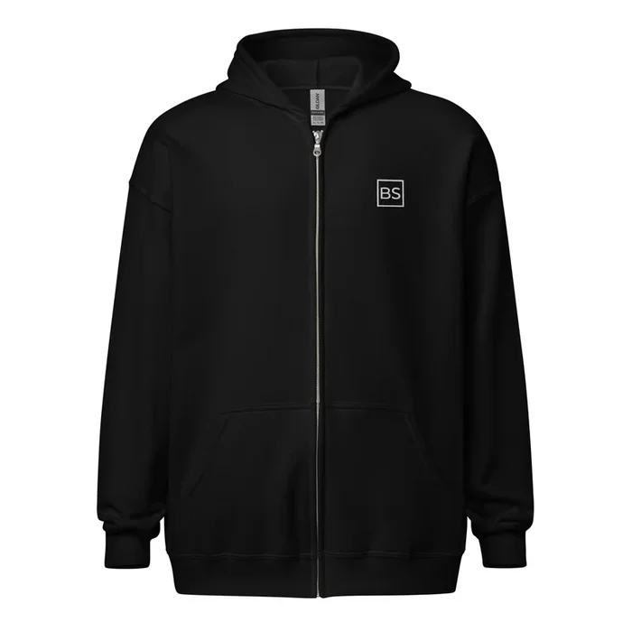 Black Square Zip Hoodie