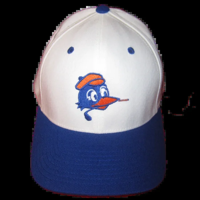 Blue Brim on White Chirps Logo Hat