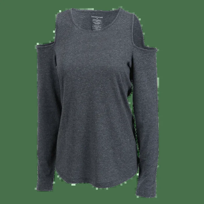Boxercraft Women’s Cold Shoulder Long Sleeve Tee