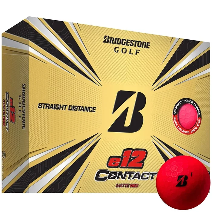 Bridgestone E12 Contact Matte Golf Balls – Red – 12 Pack