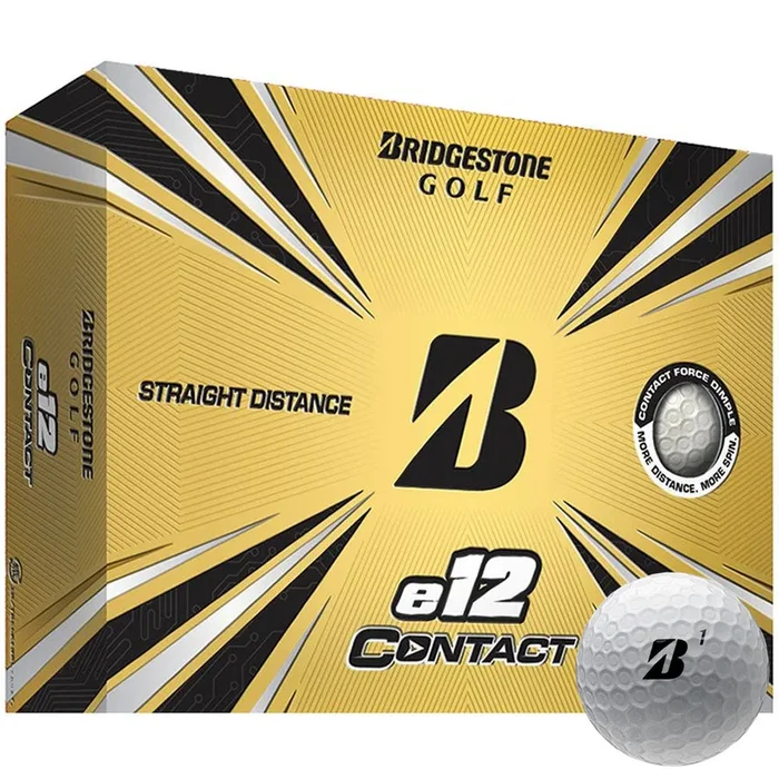 Bridgestone E12 Contact Matte Golf Balls – White – 12 Pack