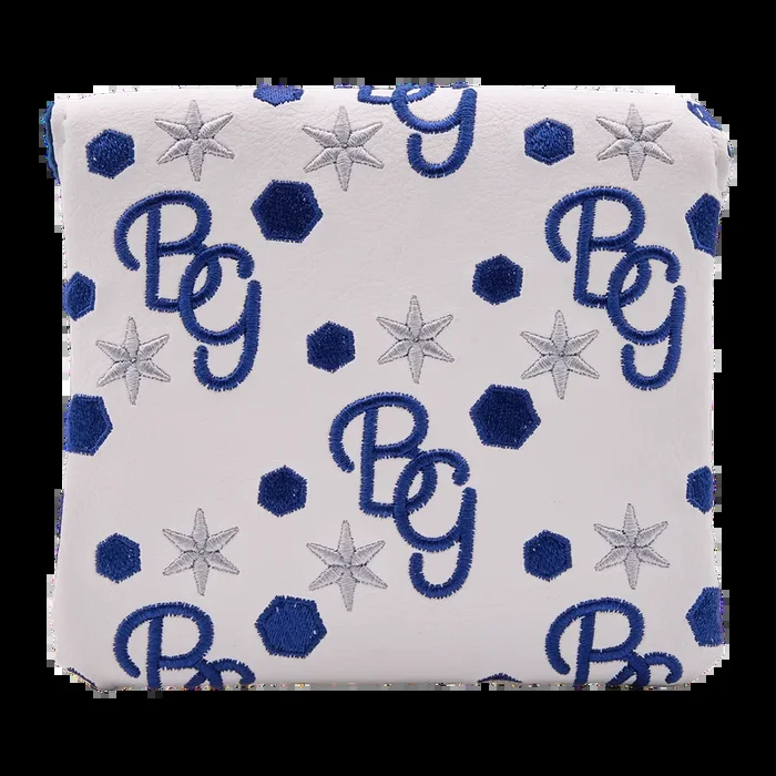 Bright White BG Script Mallet Putter Headcover
