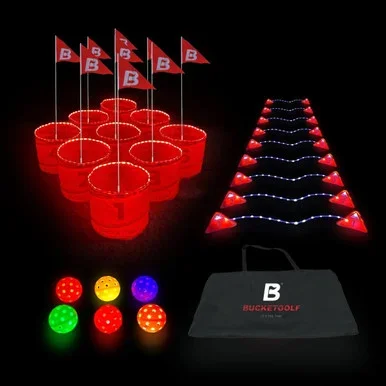 Bucket Golf 9 Hole Glow In The Dark Golf Game