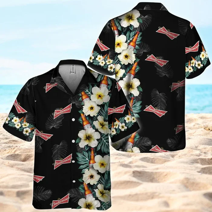 Budweiser Tropical Floral Hawaiian Shirt – Fanshubus.com