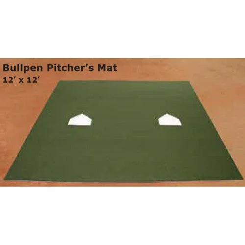 Bull Pen Pitcher Mat 12′ x 12′ Mat With Home Plates