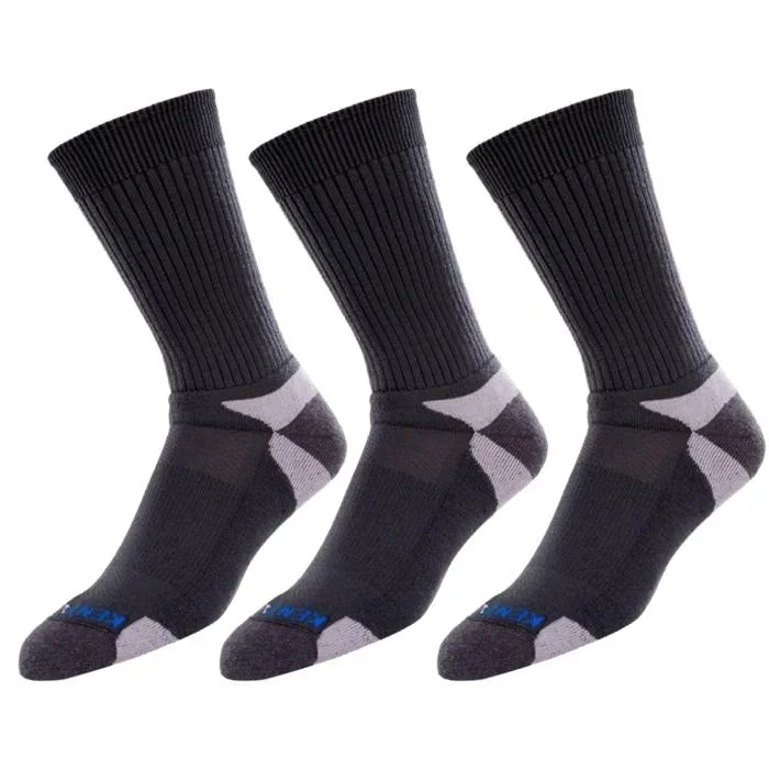 Bundle Set KentWool Mens Classic Crew Golf Socks (Charcoal/3-pack)