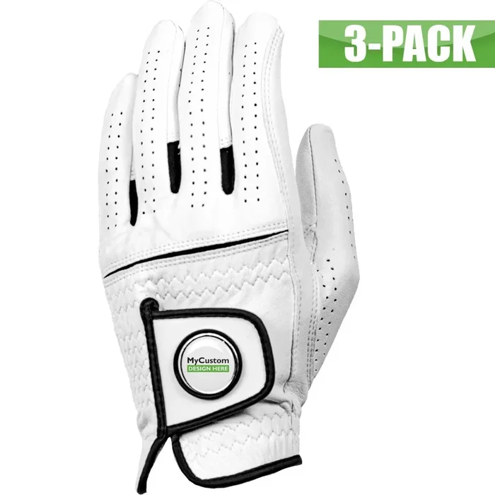 Cabretta Leather Men’s Golf Gloves 3-Pack