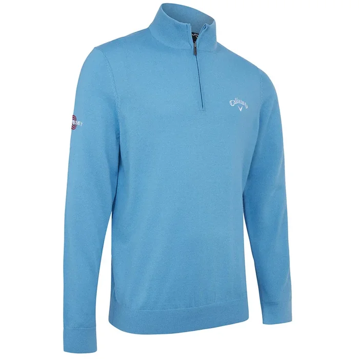 Callaway 1/4 Zipped Blended Merino Sweater – Malibu Blue
