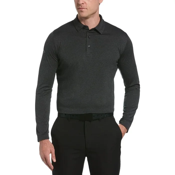 Callaway Air Texturized Premium Yarn Golf Polo Black Heather – SS25 Men