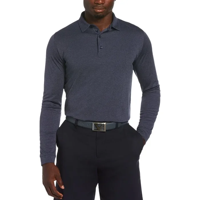 Callaway Air Texturized Premium Yarn Golf Polo Navy Chambry Heather – SS25 Men