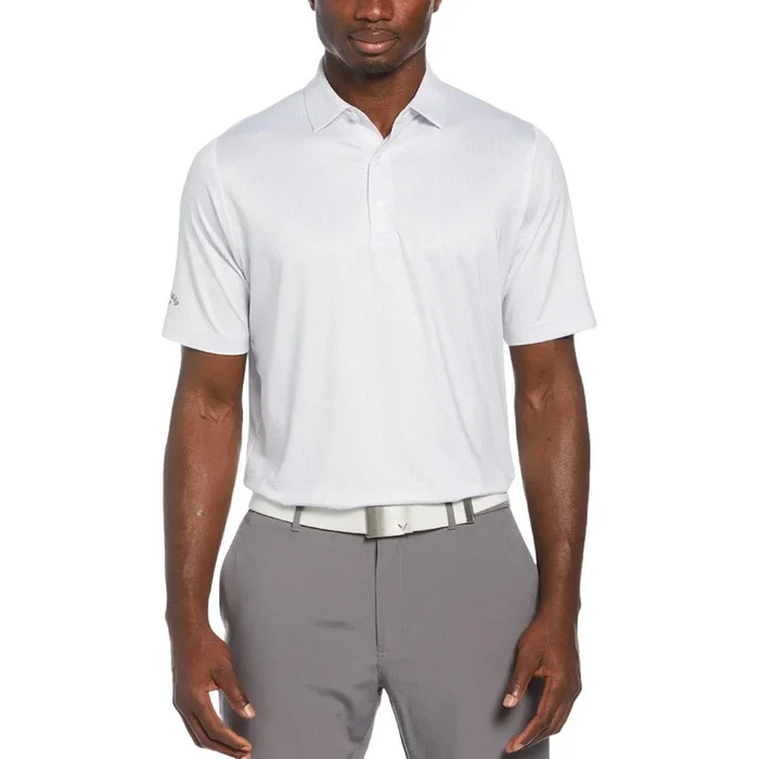 Callaway All Over Chevron Foulard Print Golf Polo Bright White – SP25 Men