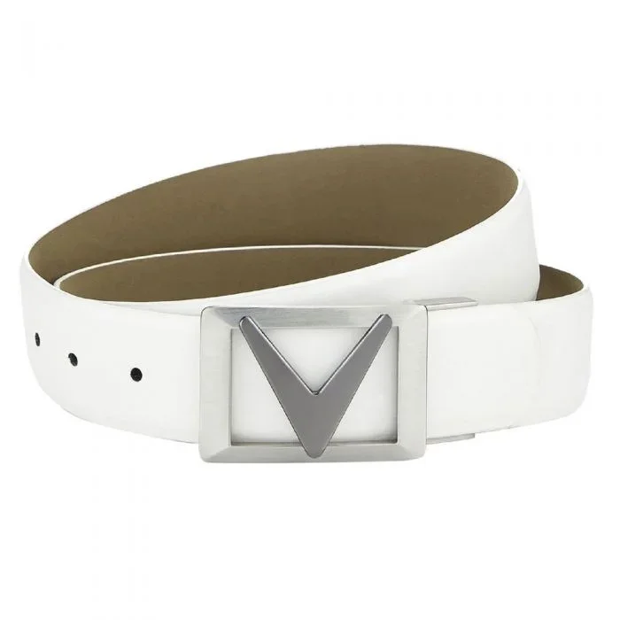 Callaway Chev II Leather Belt – White