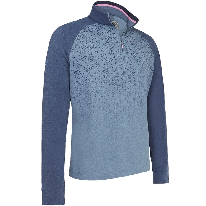 Callaway Chev Print Chillout 1/4 Zip Pullover – Peacoat Heather