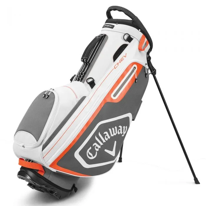 Callaway Chev Stand Bag – White/Charcoal/Orange