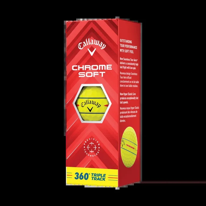Callaway Chrome Soft 360 Triple Track Yellow Golf Balls – Sleeve