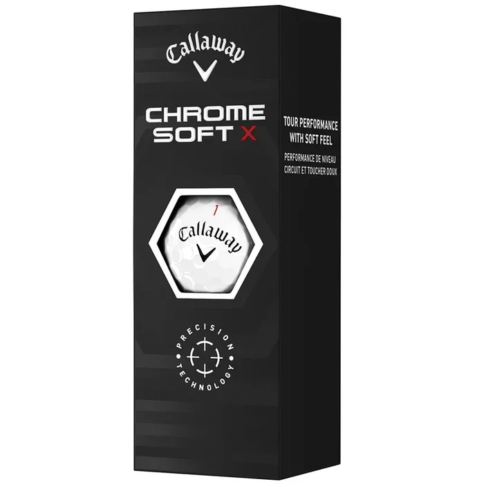 Callaway Chrome Soft X Golf Balls – White – 3-Ball Sleeve