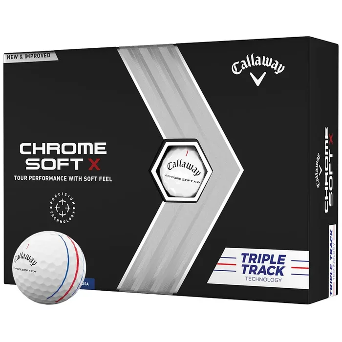 Callaway Chrome Soft X Triple Track Golf Balls – White – 12 Pack