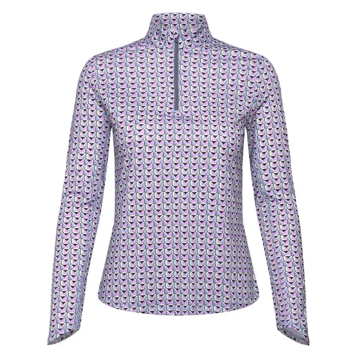Callaway Geo Printed Sun Protection Golf Pullover Flint Stone – SP25 Women