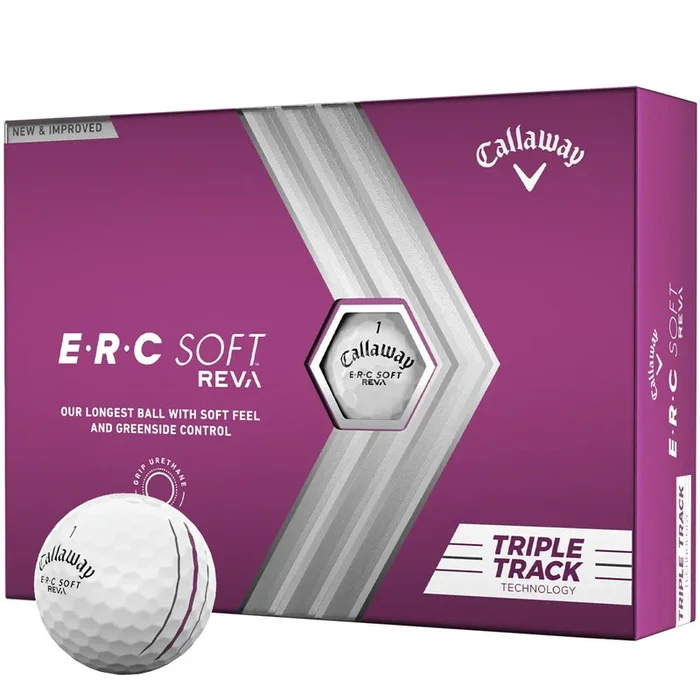 Callaway Ladies ERC Soft Reva Triple Track Golf Balls – White – 12 Pack